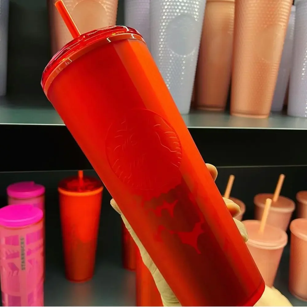 Starbucks 2022 Valentine Red Matte Hearts Tumbler